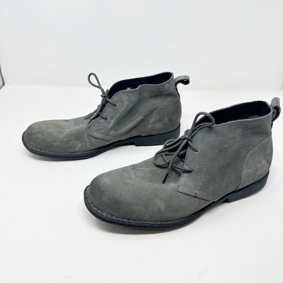Mens Born Suede Lace Up Grey Boots Size 11.5 - Picture 5 of 8